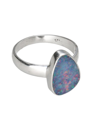Bague en argent 925 avec opale bleue...