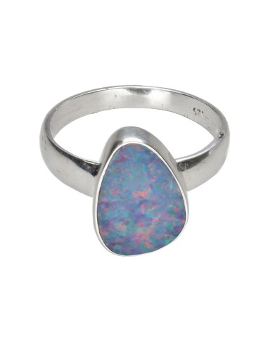 Blue Opal Ring in 925 Sterling Silver...