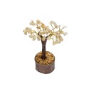 Mini pequena de citrinos com base em madeira