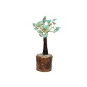 Mini pequena de Amazonite com base de madeira