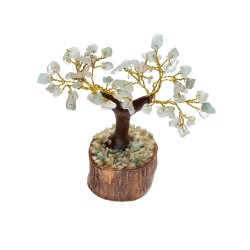 Albero di Acquamarina Mini con Base in Legno