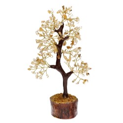 Albero di Citrino Piccolo con Base in Legno
