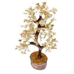 Small Citrine Tree with Wooden Base