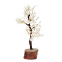Arbre à quartz petit avec base en bois