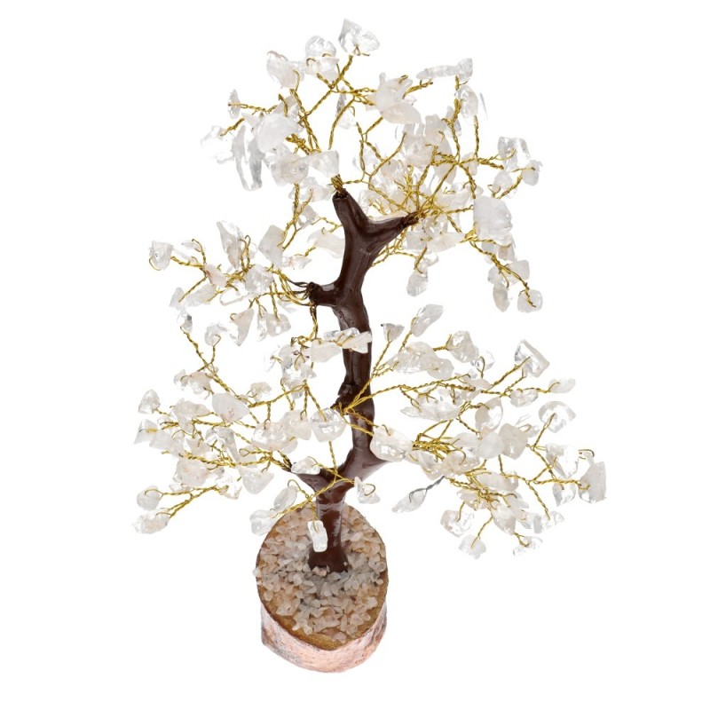 Albero di Quarzo Piccolo con Base in Legno
