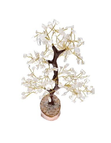 Small Quartz Tree with Wooden Base