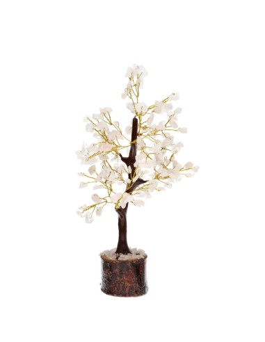 Small Rose Quartz Tree with Wooden Base