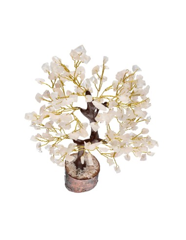 Small Rose Quartz Tree with Wooden Base
