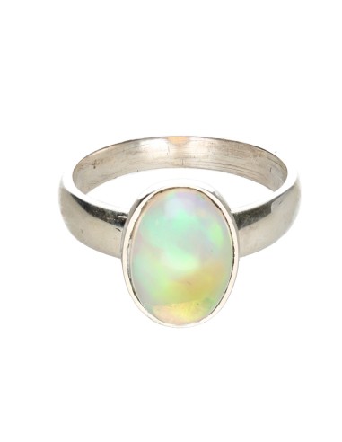 925 Sterling Silver Opal Ring (87P)