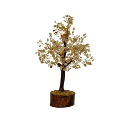 Albero di Citrino Medio con Base in Legno