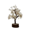 Moyen arbre à quartz avec base en bois