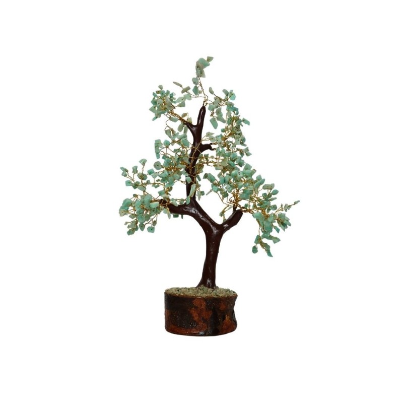 Albero di Amazonite Medio con Base in Legno