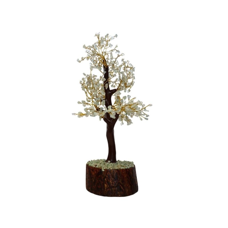 Albero di Acquamarina Medio con Base in Legno