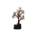 Árvore de Quartzo Rosa com Ametista com Base de Madeira (AR23)