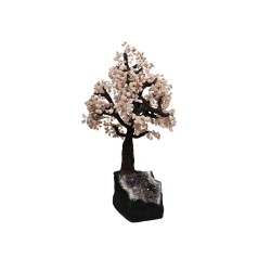 Rose Quartz with Amethyst Tree with Wood Base (AR23)