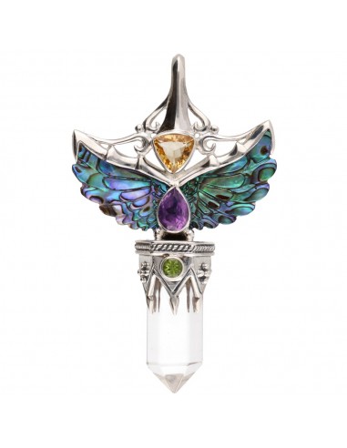 Pendentif Ailes de nacre en argent...