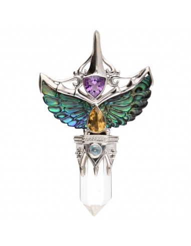 Pendentif Ailes de nacre en argent...