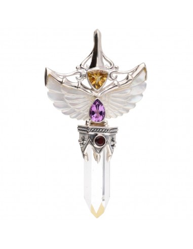 Pendentif Ailes de nacre en argent...