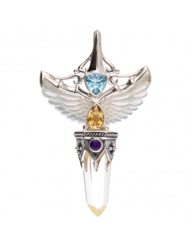 Pendentif Ailes de nacre en argent...