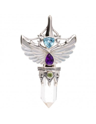 Pendentif Ailes de nacre en argent...