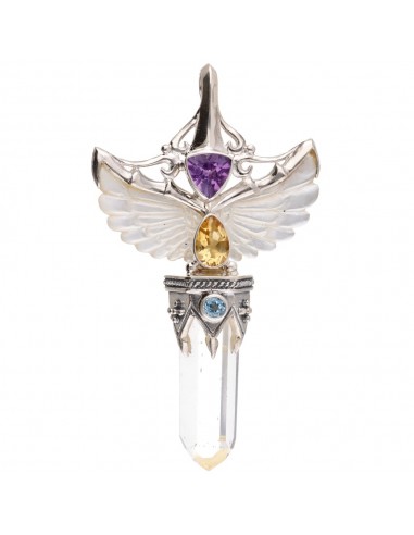 Pendentif Ailes de nacre en argent...