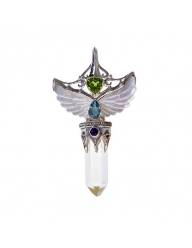 Pendentif Ailes de nacre en argent...