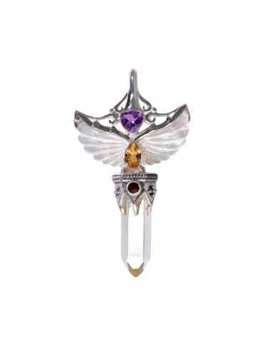 Pendentif Ailes de nacre en argent...