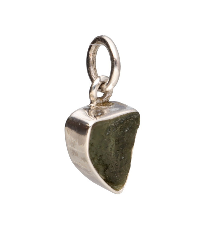 Pendente Bisel di Moldavite in Argento Sterling 925 (1 - 1.9gr)