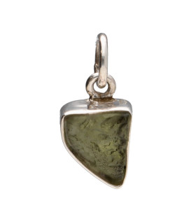 Pendente Bisel di Moldavite in Argento Sterling 925 (1 - 1.9gr)