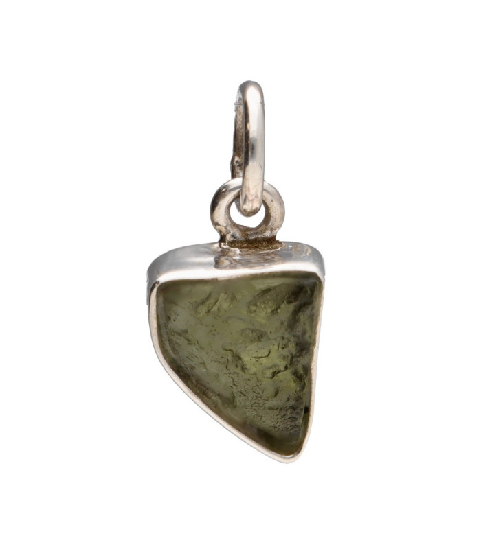 Pendente Bisel di Moldavite in Argento Sterling 925 (1 - 1.9gr)