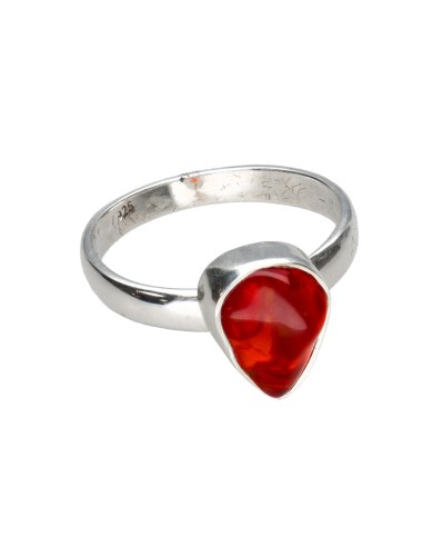 Anillo de Ópalo Fuego en Plata de Ley...