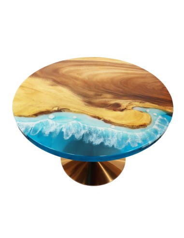 Petite table circulaire en chêne et...