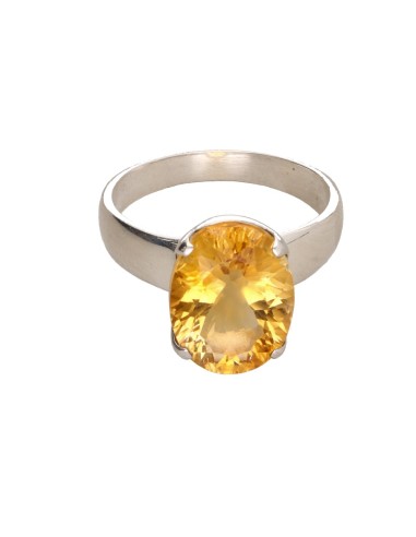 Bague en argent 925 avec citrine (17Q)