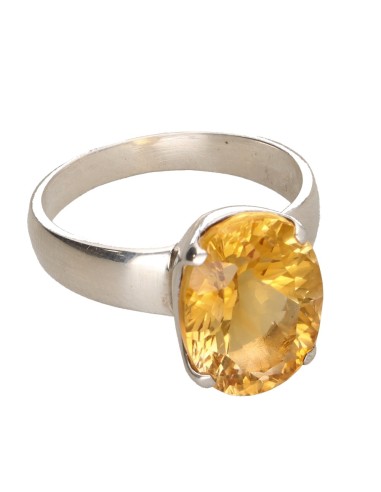 Bague en argent 925 avec citrine (17Q)