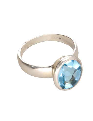 925 Sterling Silver Topaz Ring (27Q)
