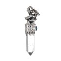 Pendentif en argent 925 représentant un dragon de Gotland avec topaze