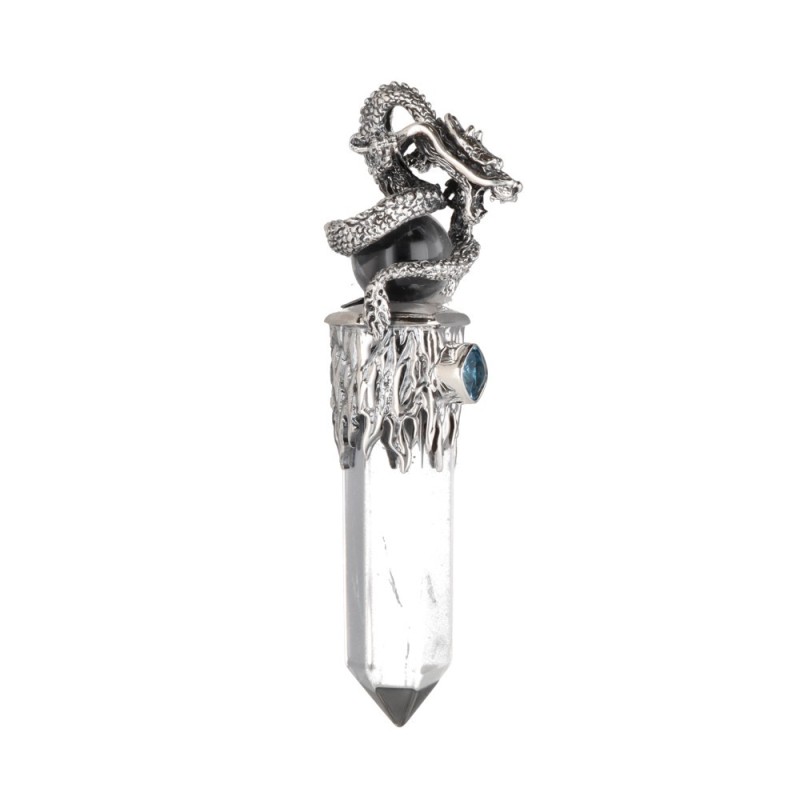 Ciondolo Gotland Sfera e Punta Drago con Topazio in Argento Sterling 925