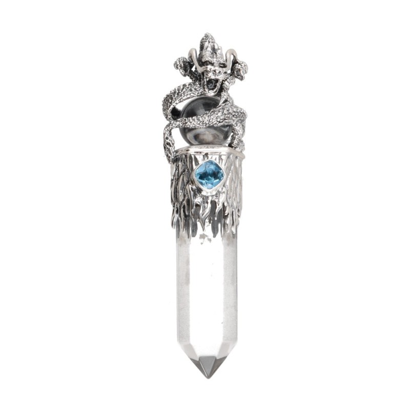 Ciondolo Gotland Sfera e Punta Drago con Topazio in Argento Sterling 925