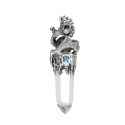 Pendentif en argent 925 représentant un dragon de Gotland avec topaze