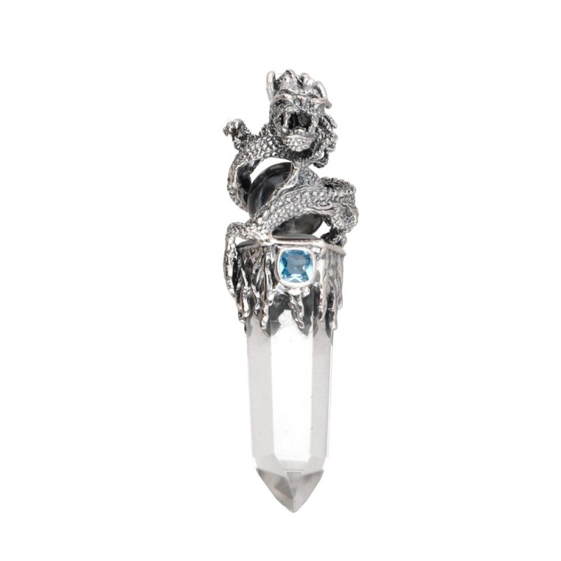Ciondolo Gotland Sfera e Punta Drago con Topazio in Argento Sterling 925