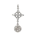 Nó de Bruxa e Tetragramaton Pingente pequeno em prata de lei 925