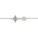 Pulseira pequena com nó de bruxa e Tetragrammaton em prata de lei 925