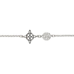Bracciale Nodo di Strega e Tetragramma Piccolo in Argento Sterling 925