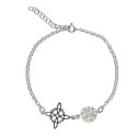 Bracciale Nodo di Strega e Tetragramma Piccolo in Argento Sterling 925