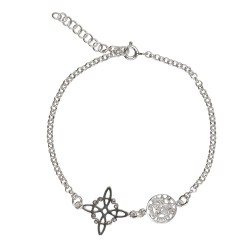 Bracciale Nodo di Strega e Tetragramma Piccolo in Argento Sterling 925