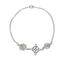 Pulseira Nó de Bruxa e Tetragramaton com São Bento em Prata de Lei 925
