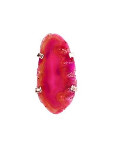Anello di Agata Fucsia Tinta in Bagno...