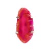 Bague en argent plaqué Agate Fuchsia teintée