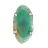 Anello in Agata Verde Tinta con Bagno d'Argento
