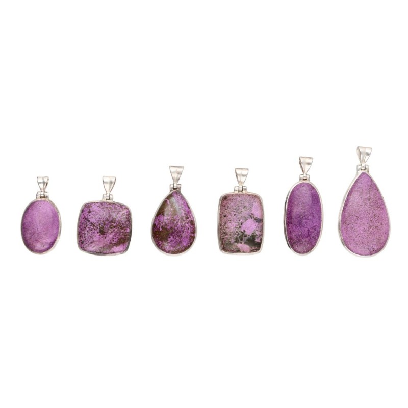 Pendente di Purpurite Casuale in Argento Sterling 925